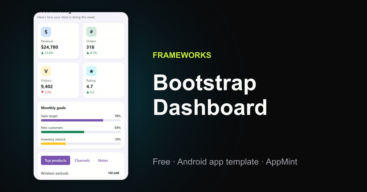 Bootstrap Dashboard App Template - Free Android App