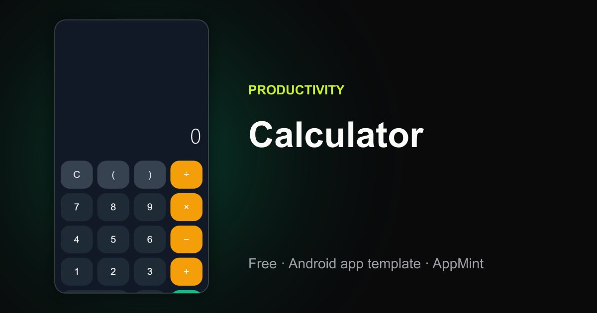 Calculator App Template - Free Android App | AppMint