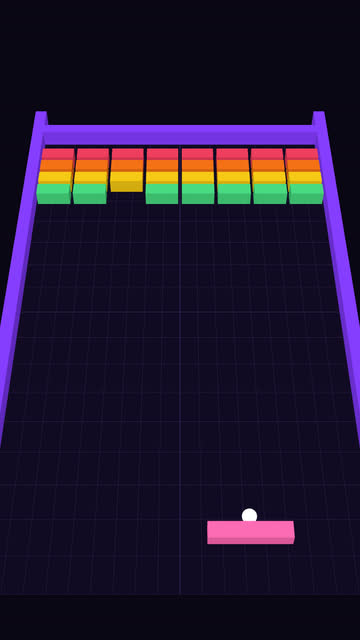 Screenshot of the 3D Block Breaker game