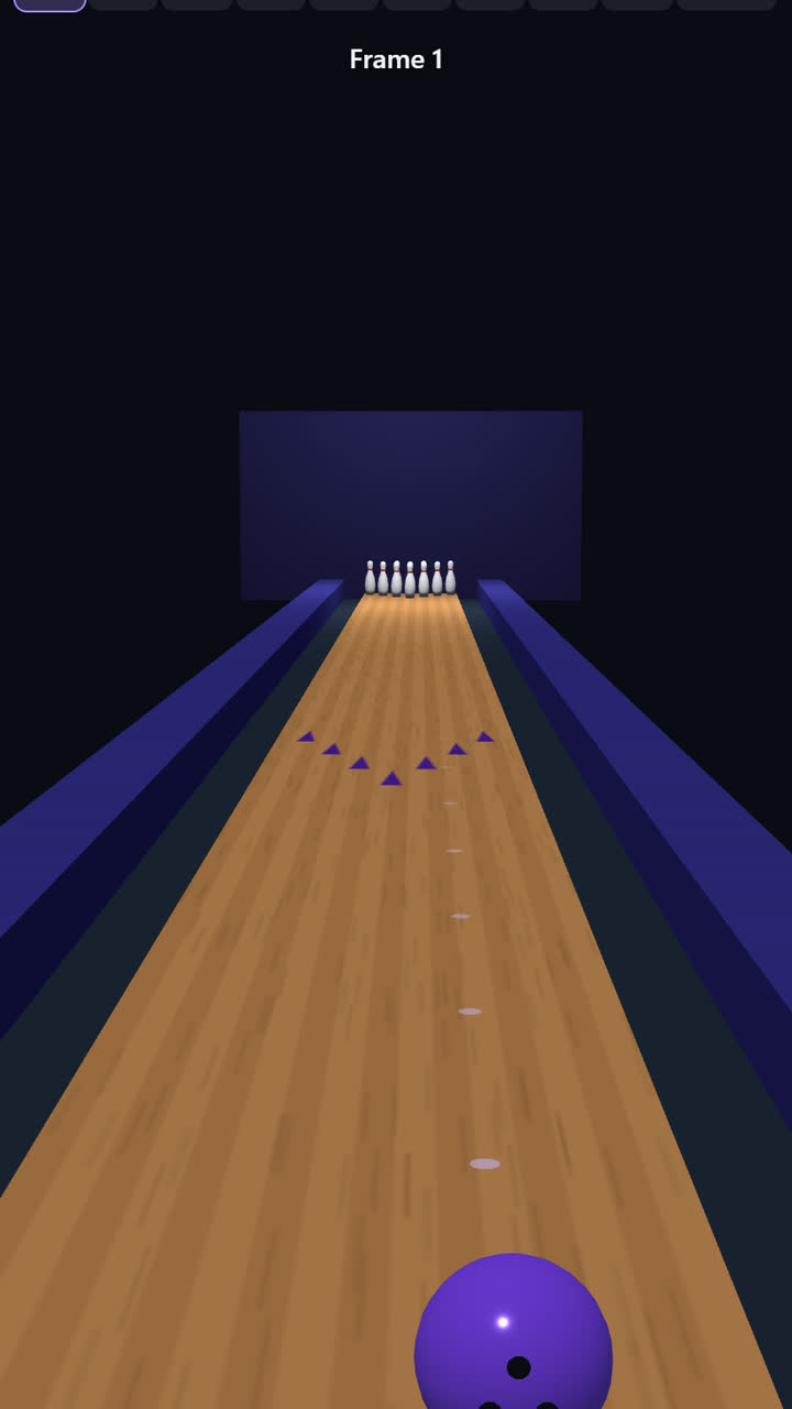 Screenshot of the 3D Bowling game