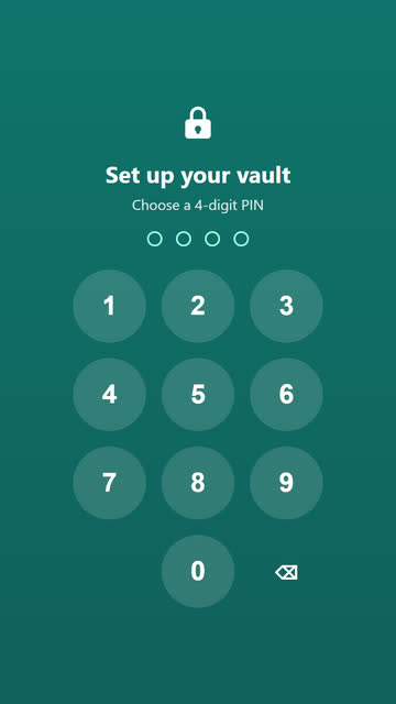 Screenshot of the Private Vault app template