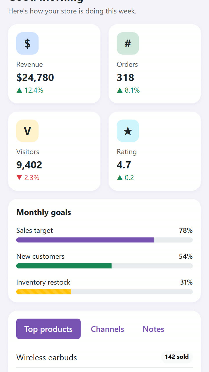 Bootstrap Dashboard App Template - Free Android App