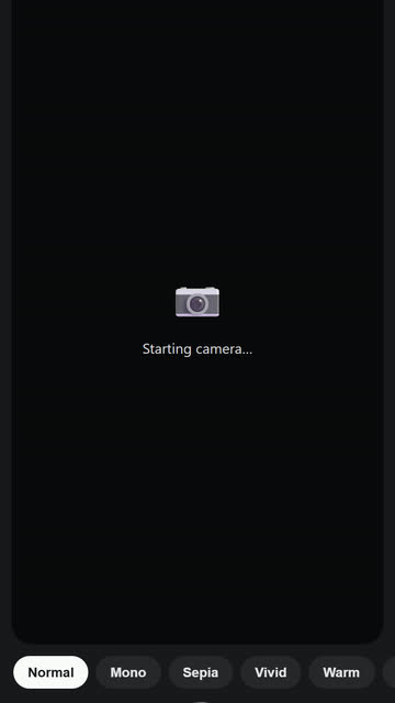 Screenshot of the Camera app template