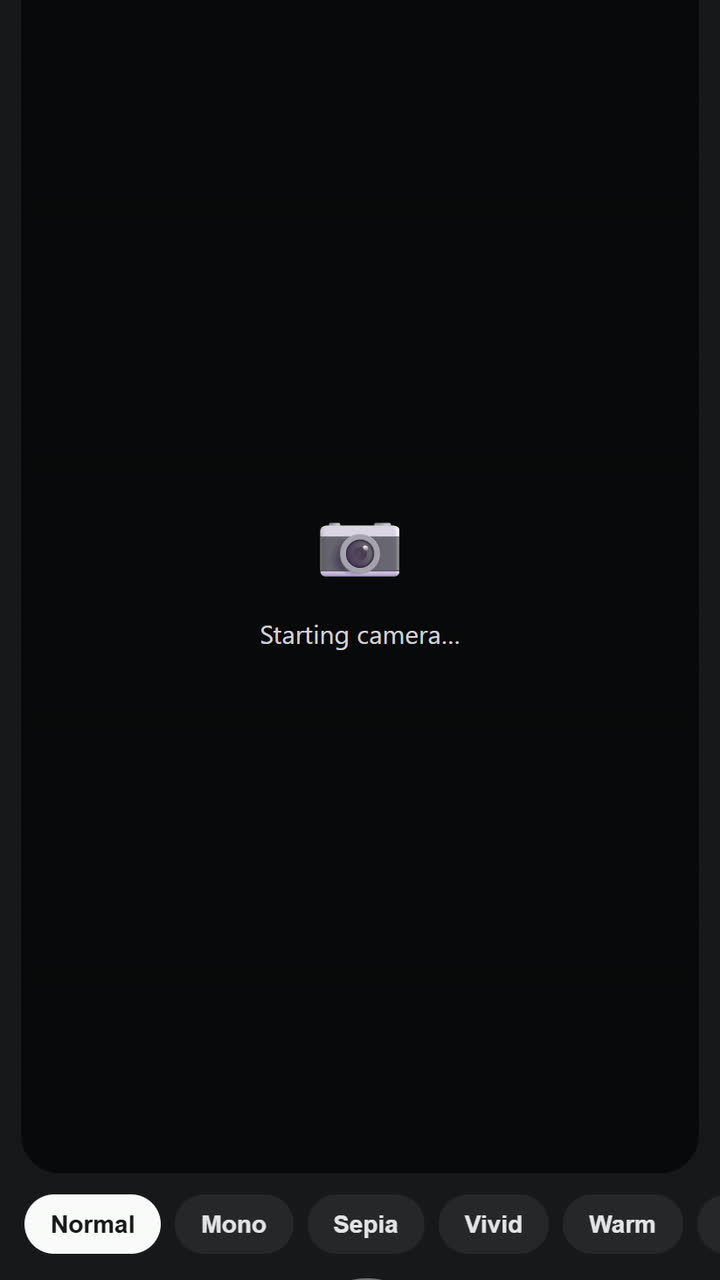 Screenshot of the Camera app template