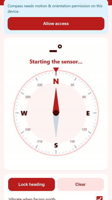 Screenshot of the Compass app template