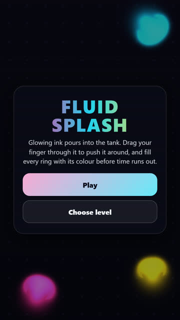 Screenshot of the Fluid Splash game