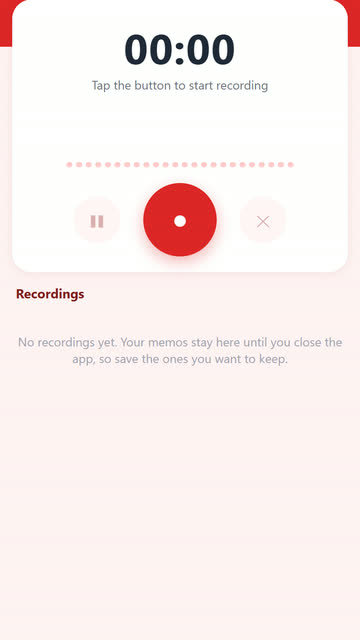 Screenshot of the Voice Recorder app template