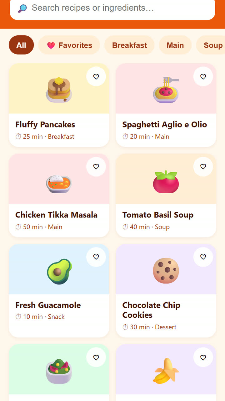 Recipe Book App Template - Free Android App | AppMint