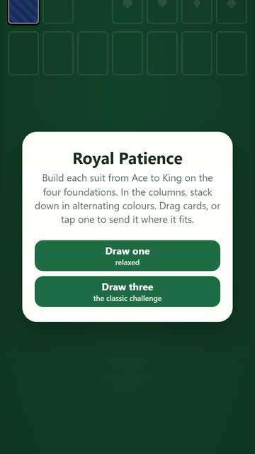 Screenshot of the Royal Patience game