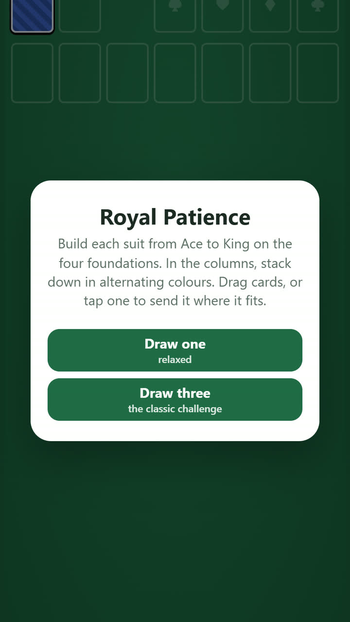 Screenshot of the Royal Patience game