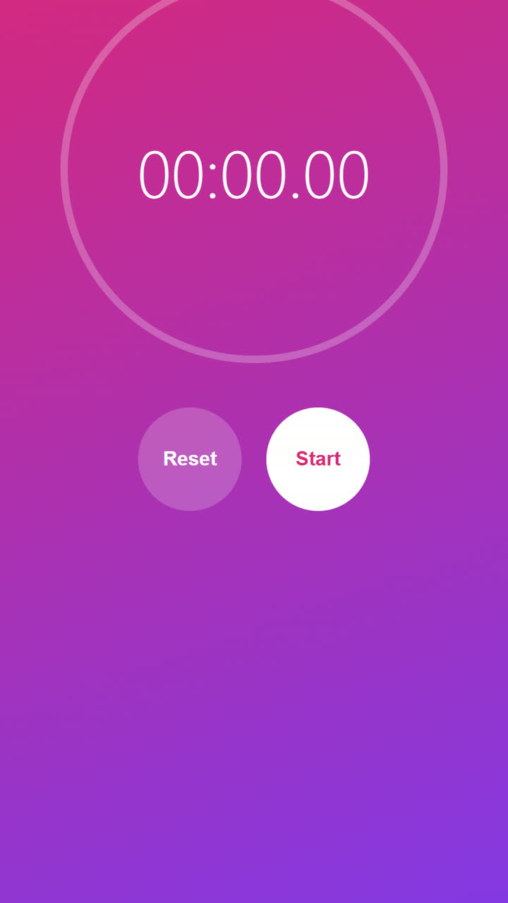 Screenshot of the Stopwatch app template