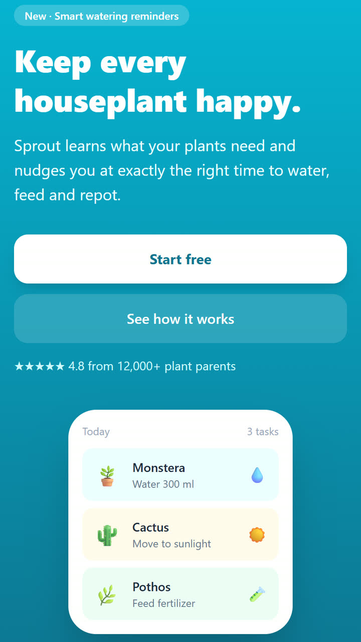 Screenshot of the Tailwind Landing Page app template