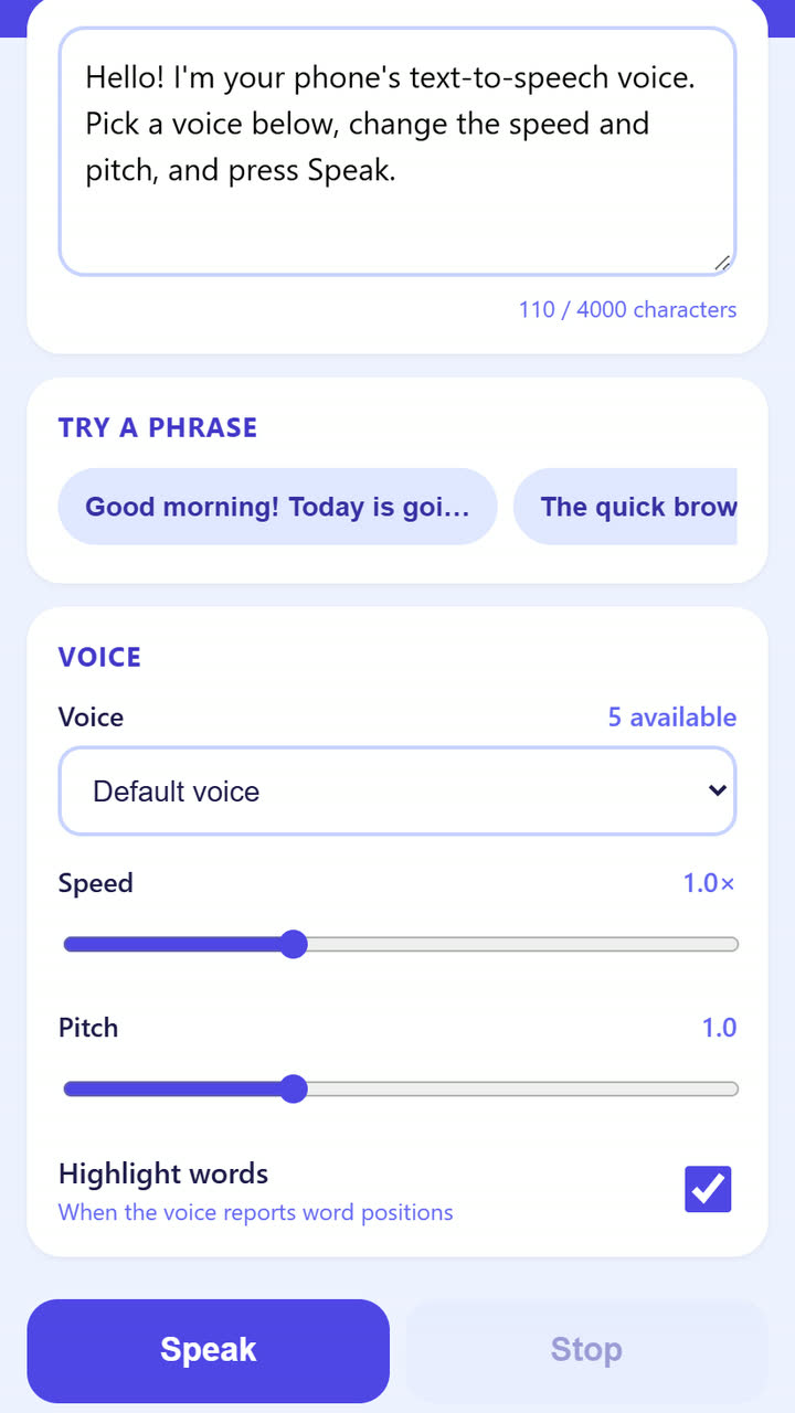 Text to Speech App Template - Free Android App | AppMint