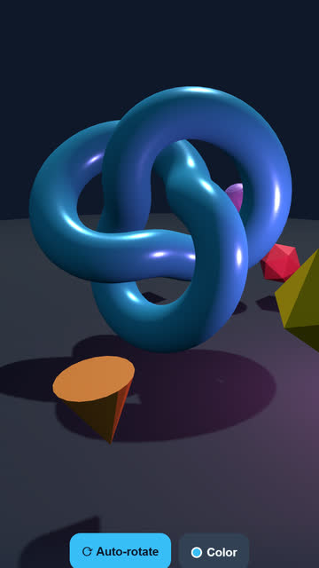 Screenshot of the Three.js 3D Scene app template