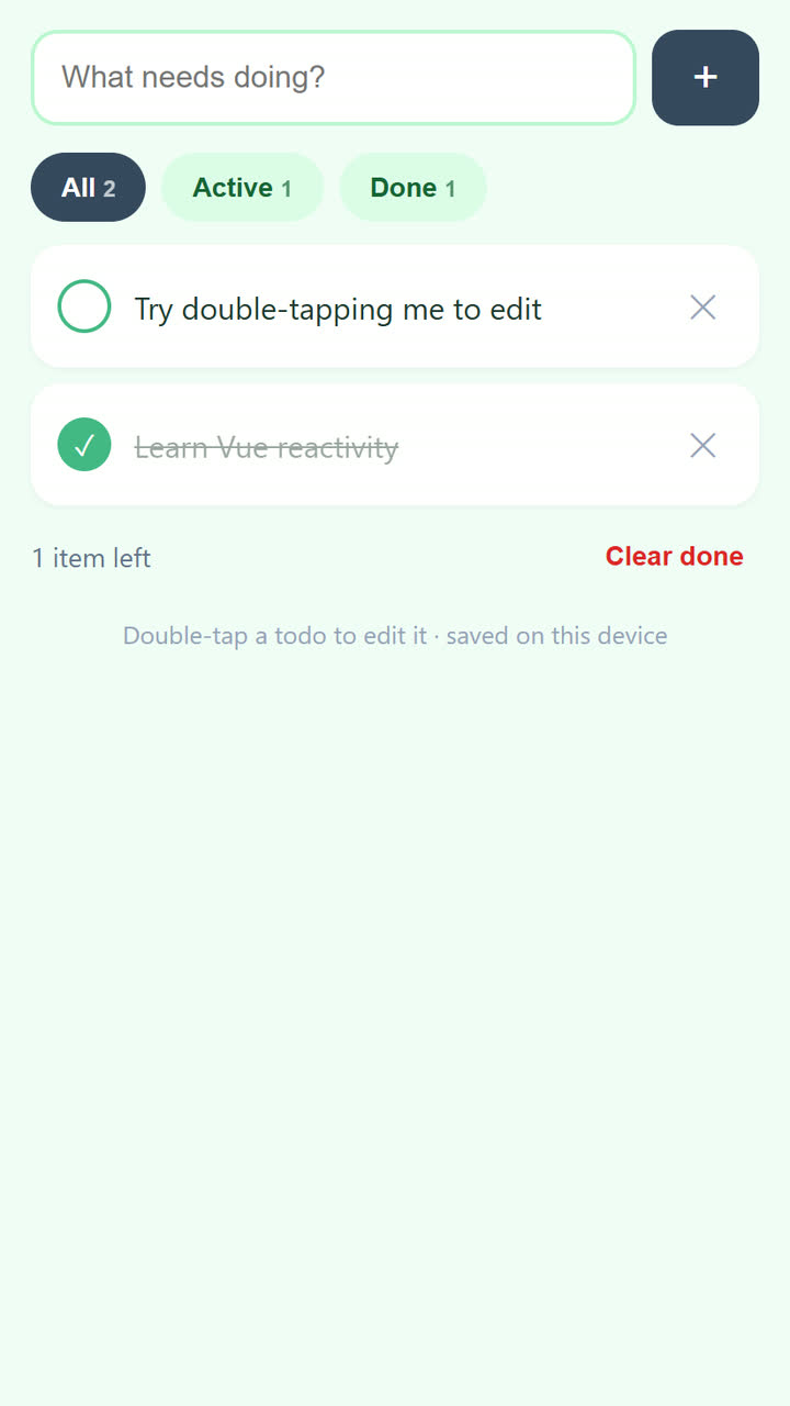 Todo List (Vue) App Template - Free Android App | AppMint